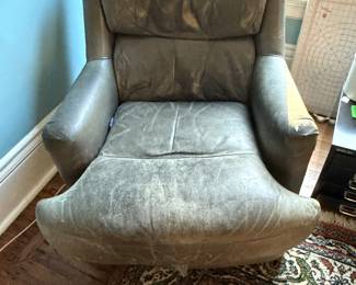 Whittemore-Sherrill Grey Worn-in Leather Chair