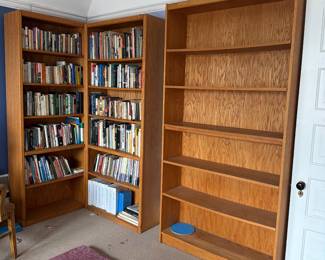 Bookshelves and books
