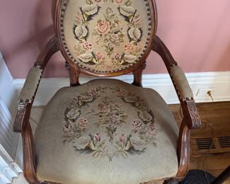 Charming Arm Chair with Needlepoint back and seat