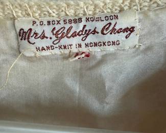 One of a piar of Beaded Sweaters Mrs. Gladys Chang