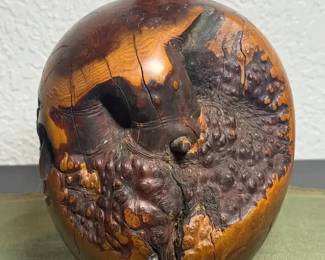 Turned Burl Wood Art Vase