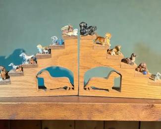Collection Of Dachshund Dog Figurines Wall Display Rack