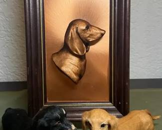3D copper dachshund wall plaque signed by Victor of Copperama Inc.