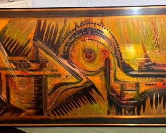 BERNHARD ROHNE Acid Etched Brass Wall Hanging