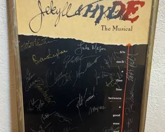 Castsigned Broadway window card poster from the musical Jeckyl and Hyde