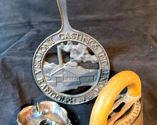 Vermont Castings Trivet, Enterprise Sad Iron Candle Holder