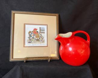 Lmtd. Edition Signed Linda Cullers Colored Etching Universal Cambridge Pitcher