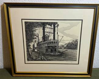 The River Steamboat Robert E. Lee by American artist Alan Jay Gaines.