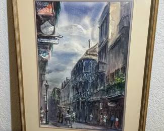 Framed watercolor painting by the artist Tom Lane