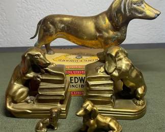 PM Craftsman brass figural bookends Other Dachshund Collectibles
