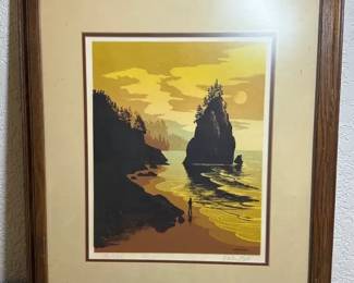 Sea Rock Serigraph by Artist Walton Butts