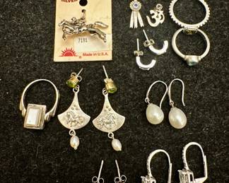 Sterling Silver Earrings, Rings & Charms