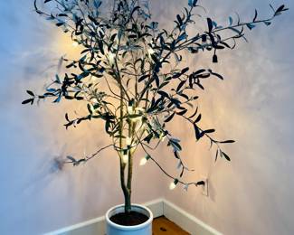 Lighted Faux Olive Tree