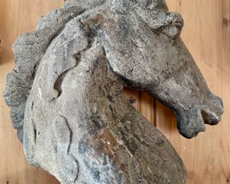 (2) Carved Horse Heads