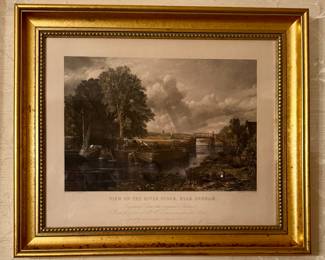 "View on the River Stour, Near Dedham" Engraving
