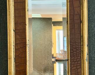 Vintage Mirrors with Candle Holder and Crystals, Pair