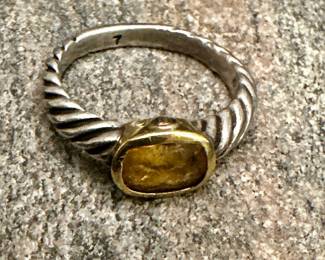 David Yurman 18K, Sterling & Citrine Ring