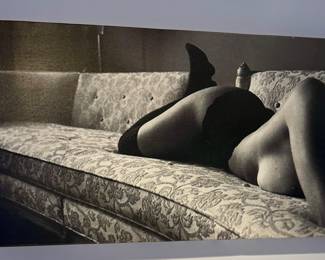 Stretched Canvas Print - Woman Reclining on Sofa