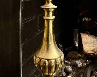 (2) Brass Andirons with Paw Feet