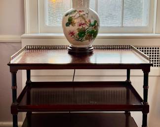 (2) Three Tiered Side Tables with Reticulated Gallery