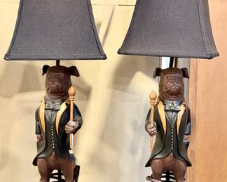 (2) Boxer Dogs Figural Lamps
