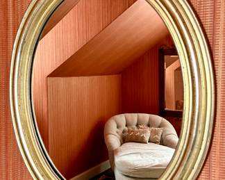 Gold Oval Mirror