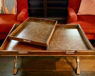 Coffee Table with Two Removable Trays