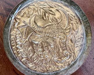 Gold Bull Paperweight