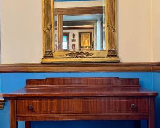 Small Vintage Server & Gold Gilt Mirror