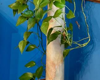 Marble Pedestal & House Plant