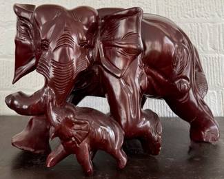 Carved Rosewood Elephants