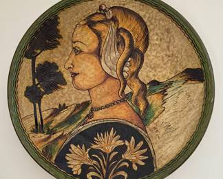 Pottery Plate with Portrait Print