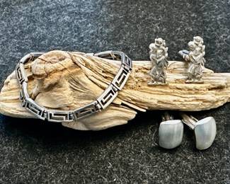 Sterling Silver Bracelet & Creed Cufflinks