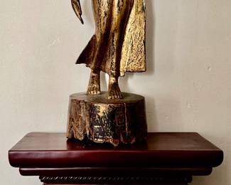 Wall Shelf & Gold Giltwood Buddha Figurine
