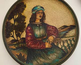 Pottery Plate with Portrait Print