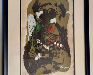 "Gloomy Bird" Tanaka Kazuma Silkscreen print; ink and color on paper