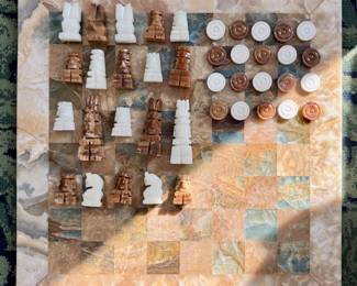 Marble Chess/Checkers Set