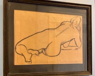 Signed Nude Drawing