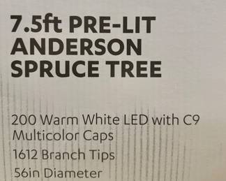 At Home 7.5 Ft. Pre-Lit Anderson Spruce Xmas Tree