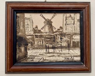 "Dutch Windmill" Oil on Canvas, Signed
