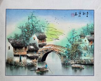 Watercolor on Silk, Signed