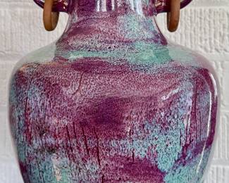 Chinese Flambe Vase with Handles