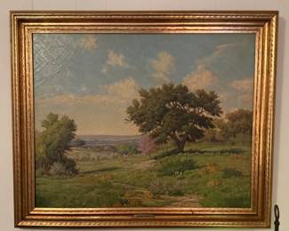 MORRIS WALTON LEADER (American/Texas 1877-1966) A painting, Hill Country Landscape, oil on canvas, signed. 