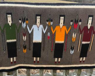 Vintage Navajo Yei Bei Chei Pictorial Weaving / Rug