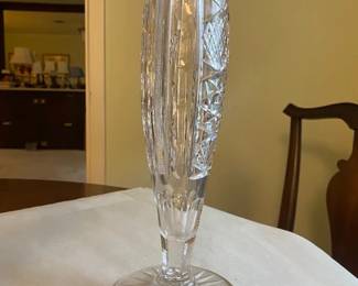 Vintage 13" Antique American Brilliant Period Lead Crystal Torpedo Shaped Vase (eBay $300)