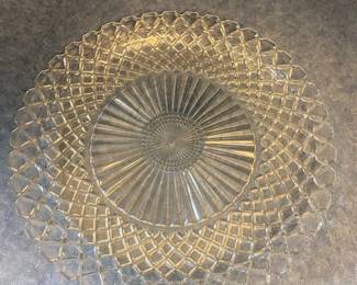Waterford Waffle Depression Glass Serving Platter