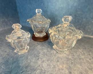Vintage Baccarat Harcourt Missouri Crystal Jam Jars w/Lid