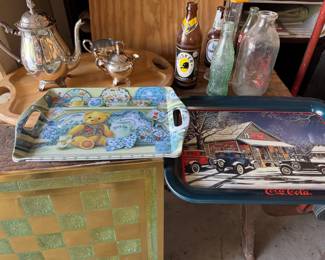 Silver serving set (more not pictured) vintage reproduction serving trays