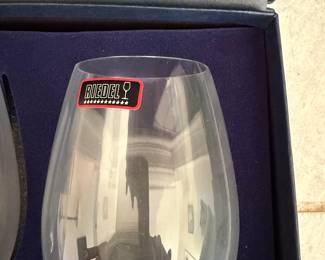 #25C - $54 - Riedel 2 large wine glasses in fitted box
