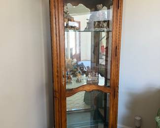 #9 - $400 - French Provencal Curio cabinet with glass shelves 29wx15dx81t
